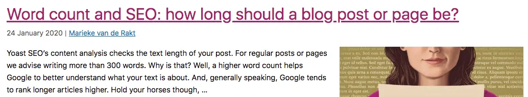 Combien de mots écrire pour mon article de blog - yoast
