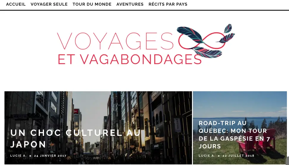 Ex: Blog de niche voyager seule au féminin 